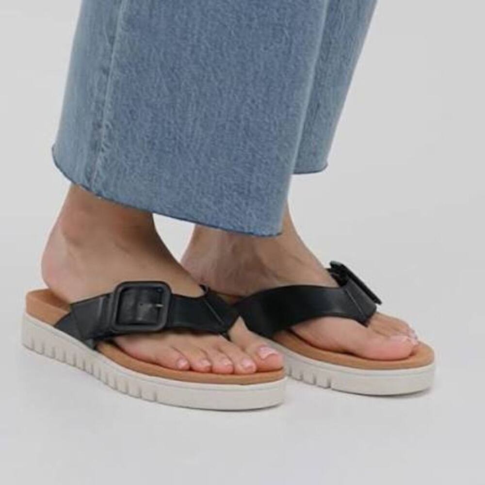 Vionic Uptown Merrin Thong Sandals In Black Size 11